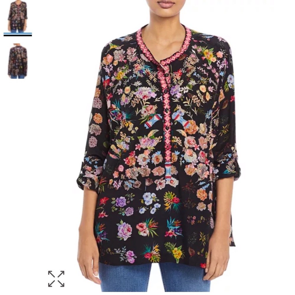 NWT Johnny Was 100% Silk Brigitte Blouse